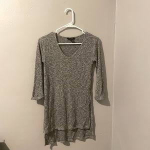 Gray high-low long sleeve top